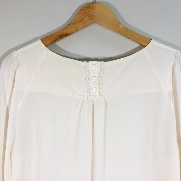 ANTHRO MAEVE Ivory Floral Lace Crochet Front Blouse 8 - Picture 7 of 11